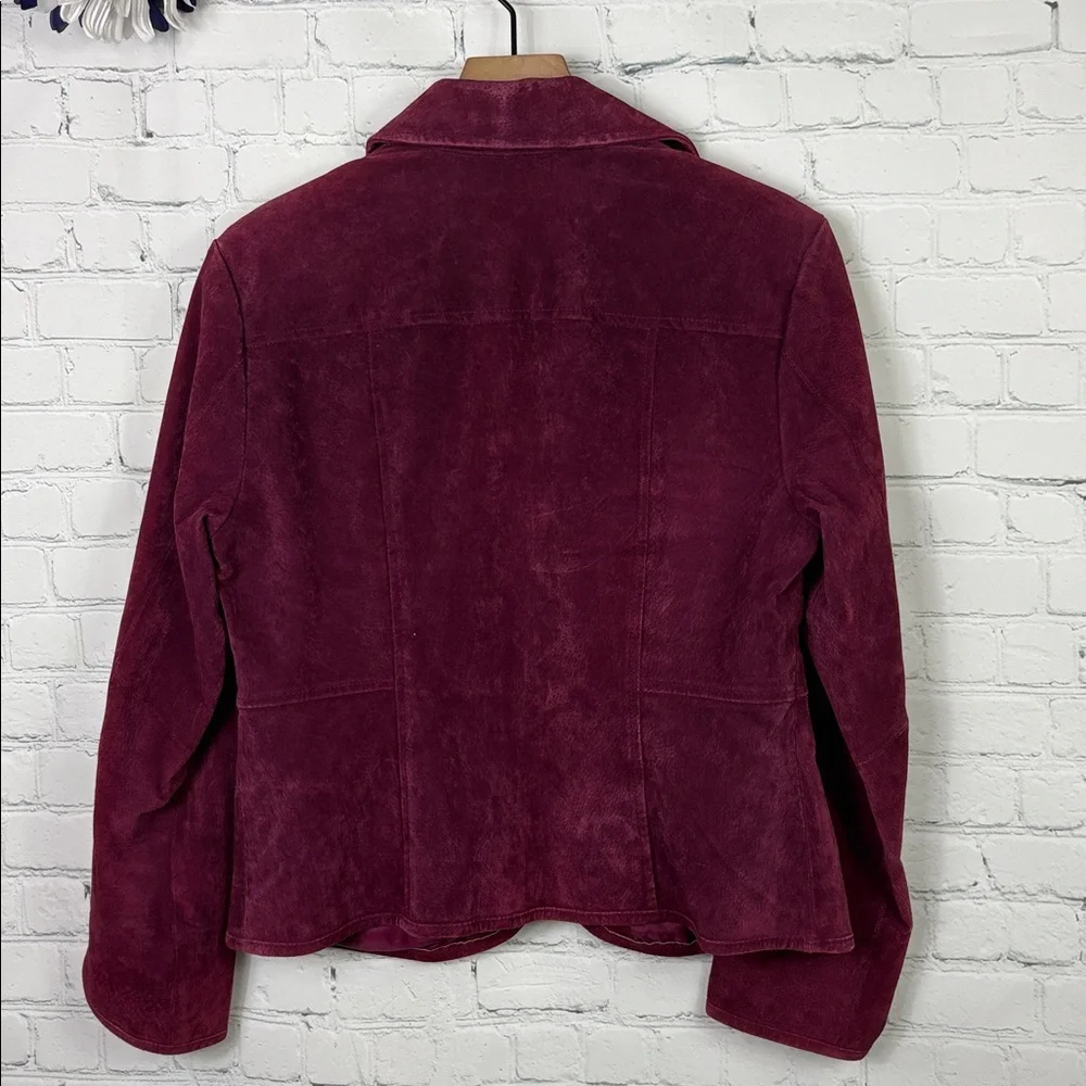 LIVE A LITTLE Vintage Suede Leather Zip Front Jacket size small